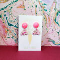 Raspberry Ripple Snowdrop Dangle