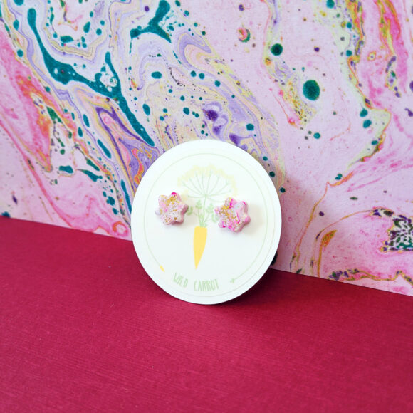 Raspberry Ripple Flower Small Stud - Image 4