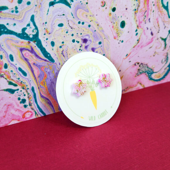 Raspberry Ripple Flower Small Stud - Image 3
