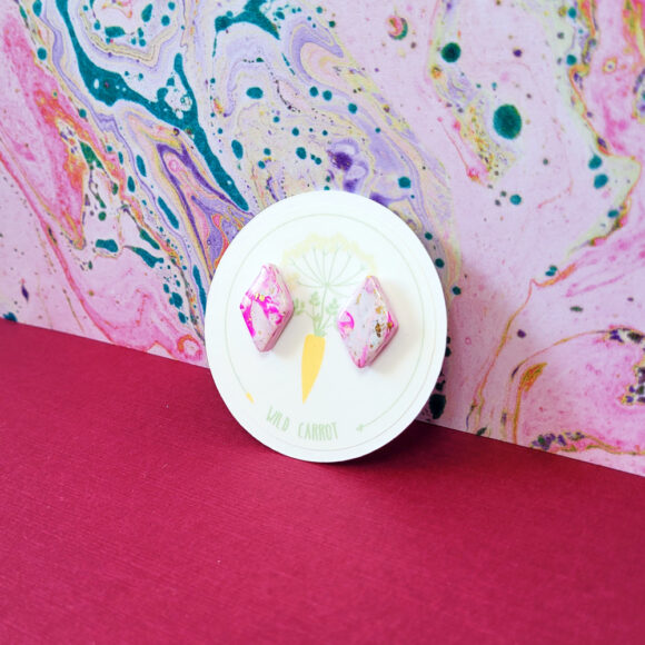 Raspberry Ripple Diamond Stud - Image 4