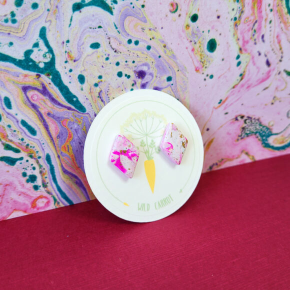 Raspberry Ripple Diamond Stud - Image 3