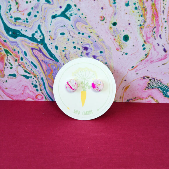 Raspberry Ripple Circle Small Stud