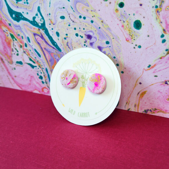 Raspberry Ripple Circle Medium Stud - Image 4