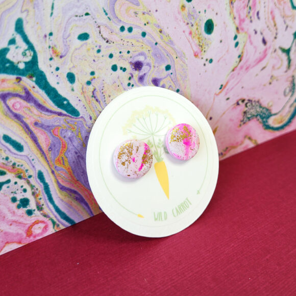 Raspberry Ripple Circle Medium Stud - Image 3