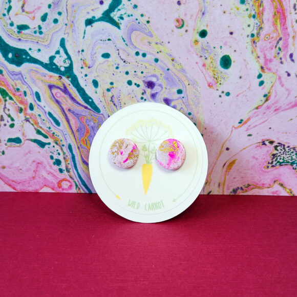 Raspberry Ripple Circle Medium Stud - Image 2