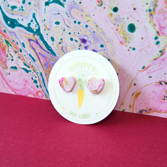 Raspberry Ripple Heart Stud - Image 4