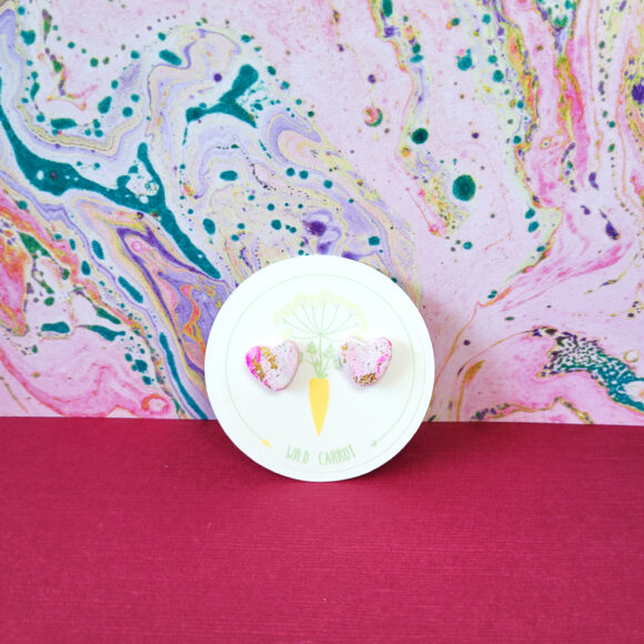 Raspberry Ripple Heart Stud - Image 2
