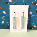 Teal Rain Rectangle Hoop
