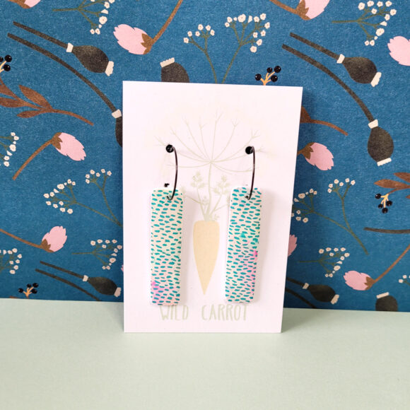 Teal Rain Rectangle Hoop - Image 5