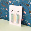 Teal Rain Rectangle Hoop - Image 4
