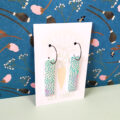 Teal Rain Rectangle Hoop - Image 3