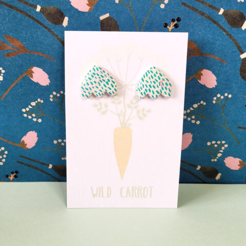 Teal Rain Snowdrop Stud