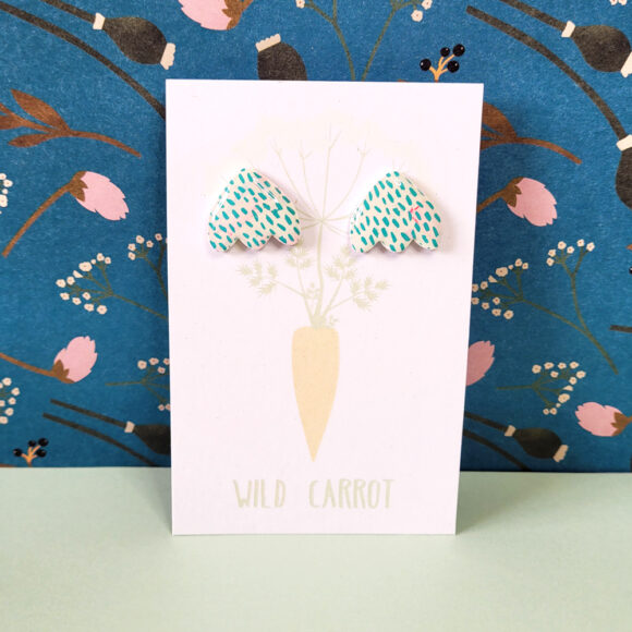 Teal Rain Snowdrop Stud