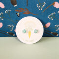 Teal Rain Circle Tiny Stud