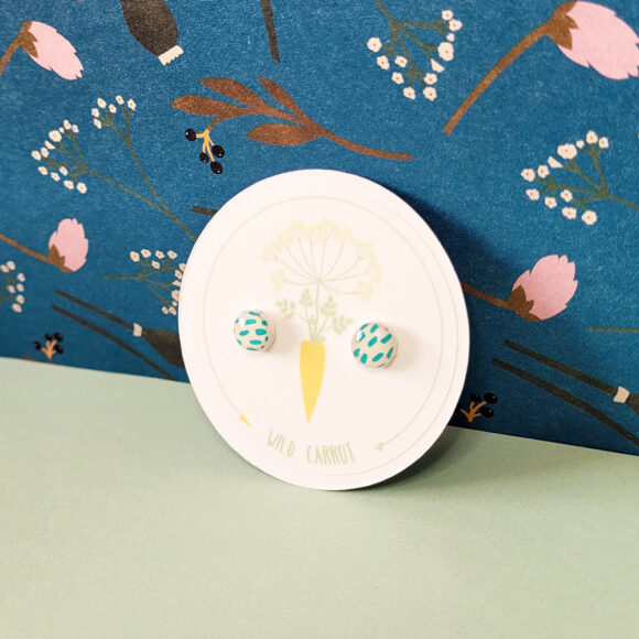 Teal Rain Circle Tiny Stud - Image 3