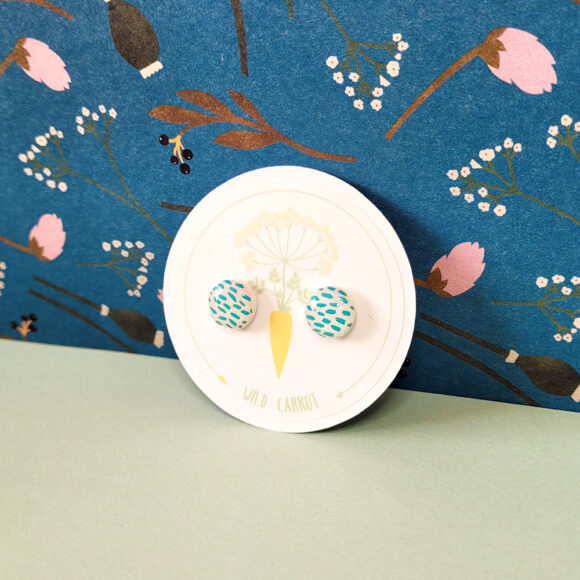 Teal Rain Circle Small Stud - Image 4