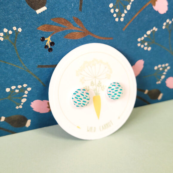 Teal Rain Circle Small Stud - Image 3