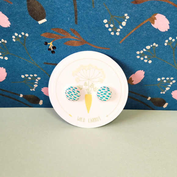 Teal Rain Circle Small Stud - Image 2