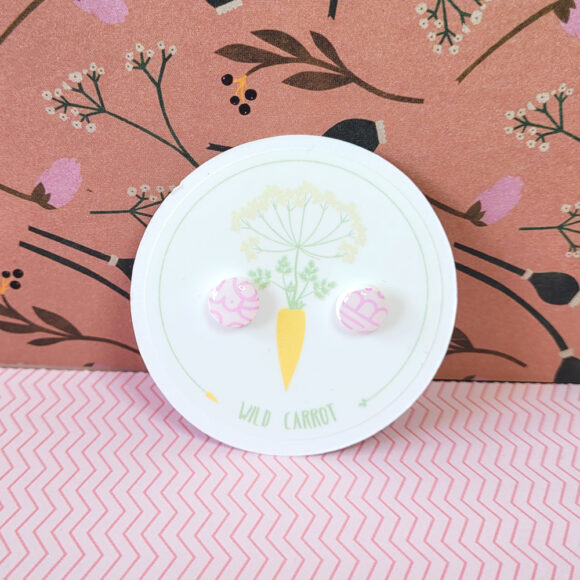 Pink Maze Circle Tiny Stud