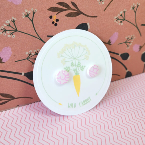 Pink Maze Circle Tiny Stud - Image 3