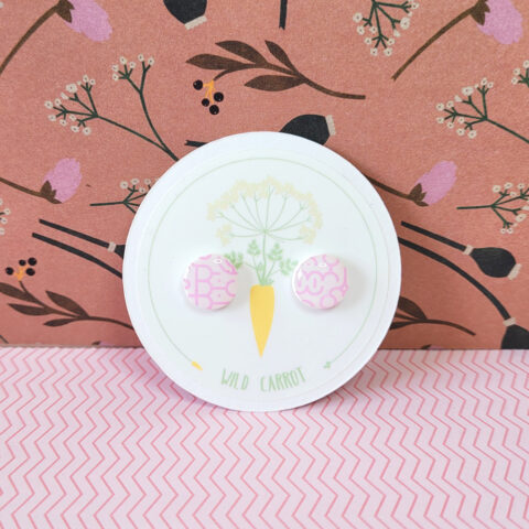 Pink Maze Circle Small Stud