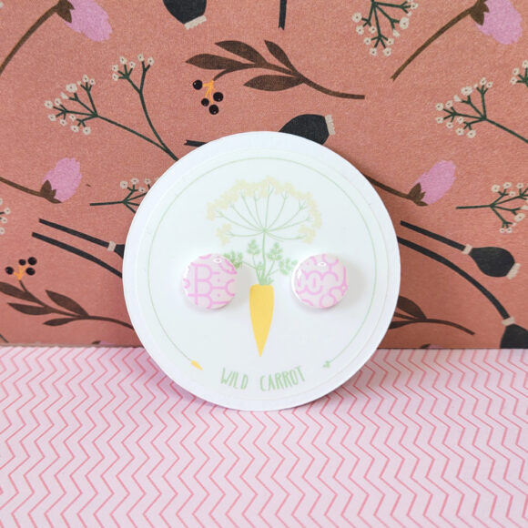 Pink Maze Circle Small Stud