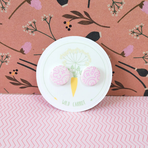 Pink Maze Circle Medium Stud - Image 4