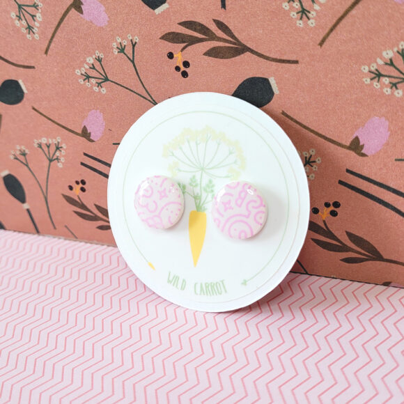 Pink Maze Circle Medium Stud - Image 3