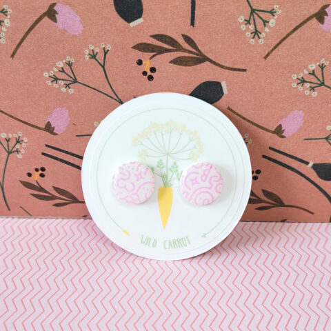 Pink Maze Circle Medium Stud