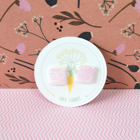 Pink Maze Square Stud