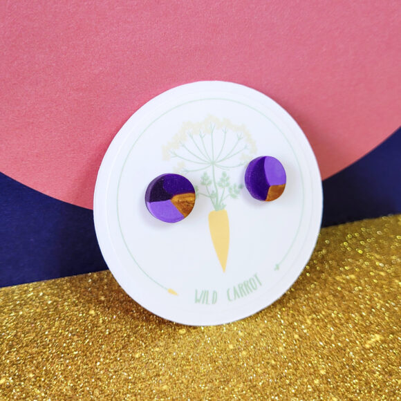 Purple Gold Small Stud - Image 3