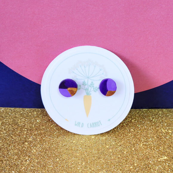 Purple Gold Small Stud