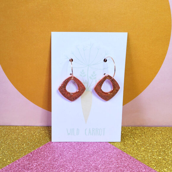 Rose Gold Luxe Hollow Diamond Hoop - Image 2