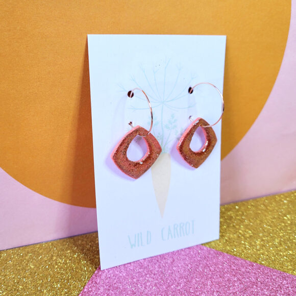 Rose Gold Luxe Hollow Diamond Hoop - Image 4