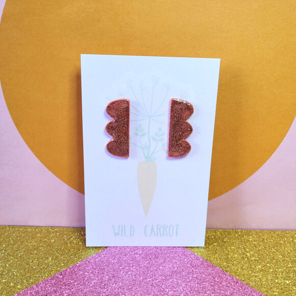 Rose Gold Luxe Wavy Vertical Stud - Image 4
