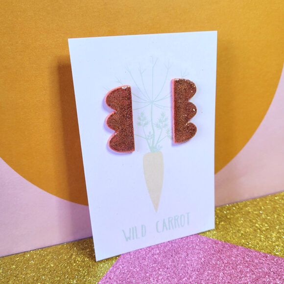 Rose Gold Luxe Wavy Vertical Stud - Image 2