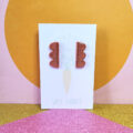 Rose Gold Luxe Wavy Vertical Stud