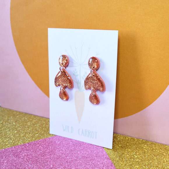 Rose Gold Luxe Teardrop Triple Dangle - Image 4