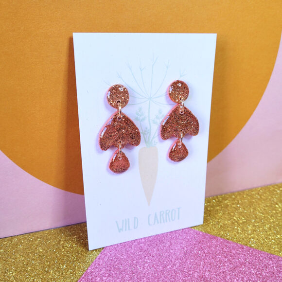 Rose Gold Luxe Teardrop Triple Dangle - Image 3