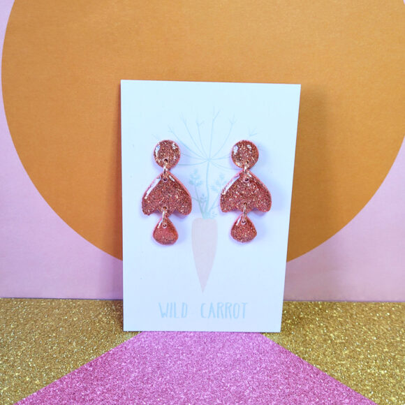 Rose Gold Luxe Teardrop Triple Dangle - Image 2