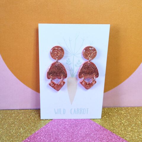 Rose Gold Luxe Vee Triple Dangle