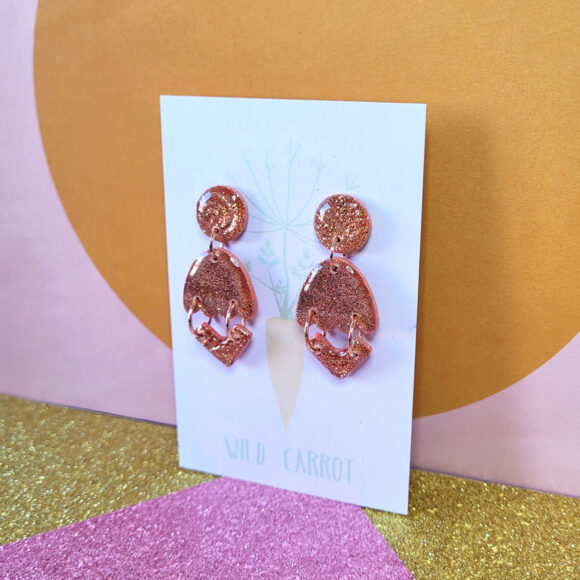 Rose Gold Luxe Vee Triple Dangle - Image 2