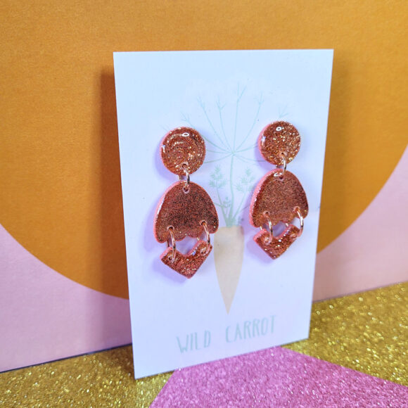 Rose Gold Luxe Vee Triple Dangle - Image 4