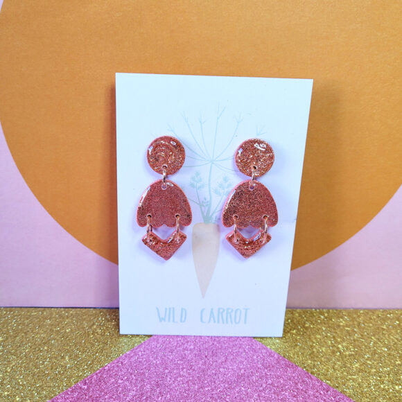 Rose Gold Luxe Vee Triple Dangle - Image 3