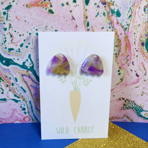 Amethyst Wavy Arch Stud