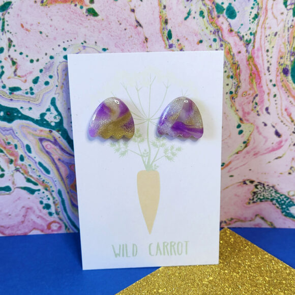 Amethyst Wavy Arch Stud - Image 2