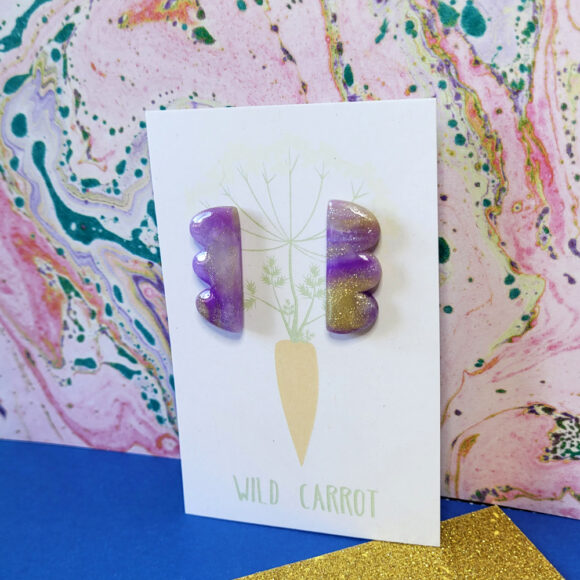 Amethyst Wavy Vertical Stud - Image 3