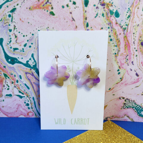 Amethyst Flower Hoop