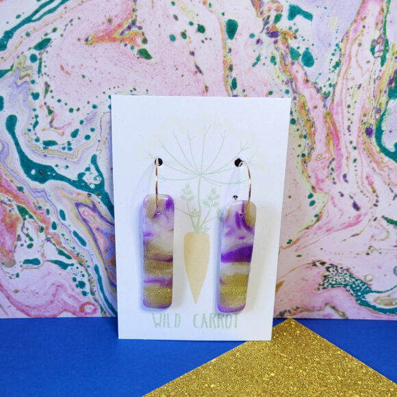 Amethyst Rectangle Hoop - Image 4