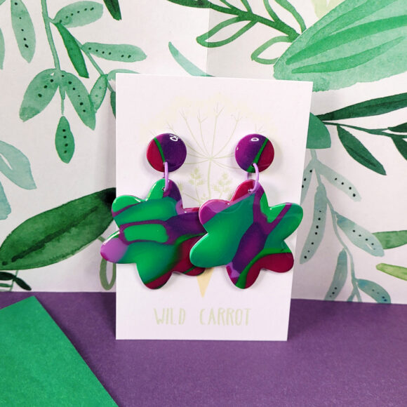 Lime Violet Flower Mega Dangle - Image 7